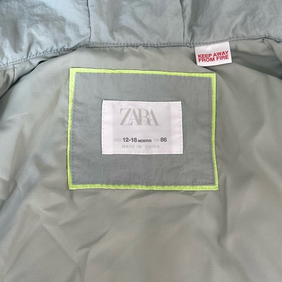 ZARA Light Green 12-18months Polyester Spring / Fall Kids Jacket - Picture 8 of 12